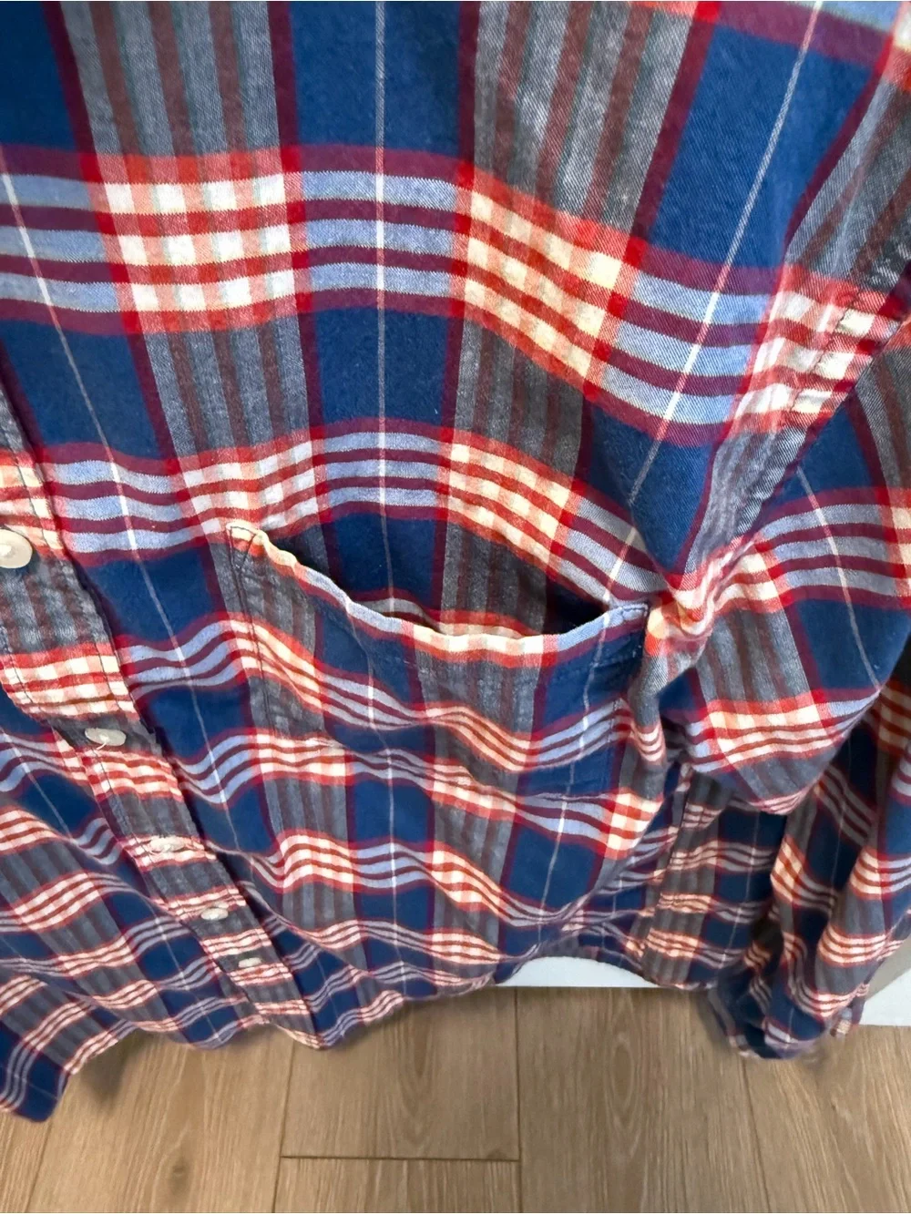 J. Crew Men’s Blue and Red Plaid Button-Down Shirt